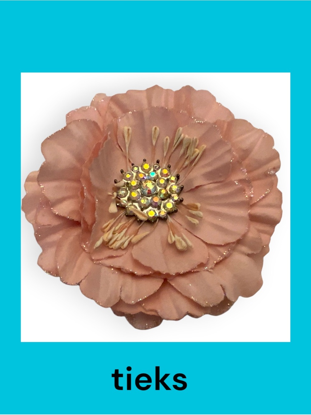 Tieks Blush Pink Flower with Crystal Cluster
